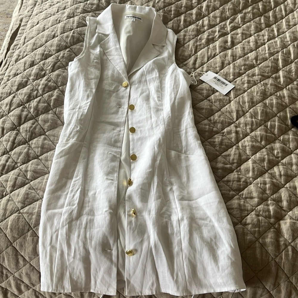 White reformation Aida dress size 0 never worn nwt